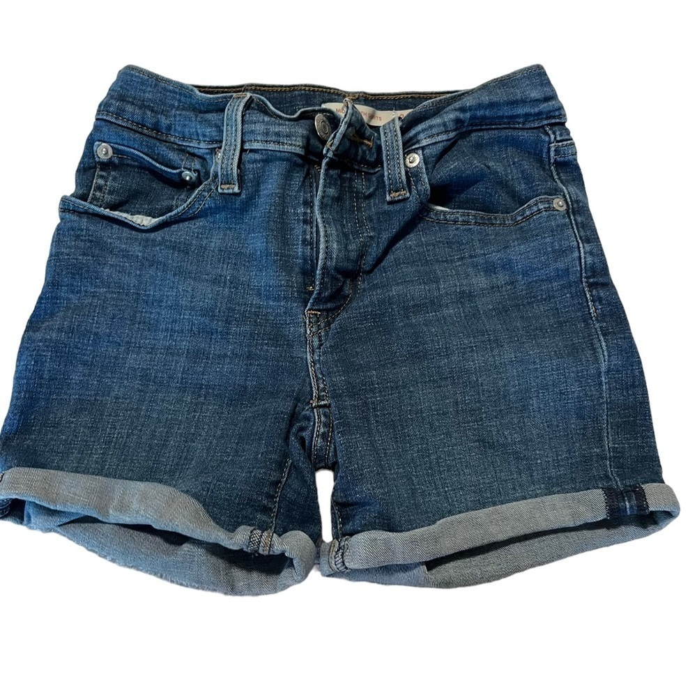 Levi's Medium Blue Rolled Cuff Denim Kids Shorts